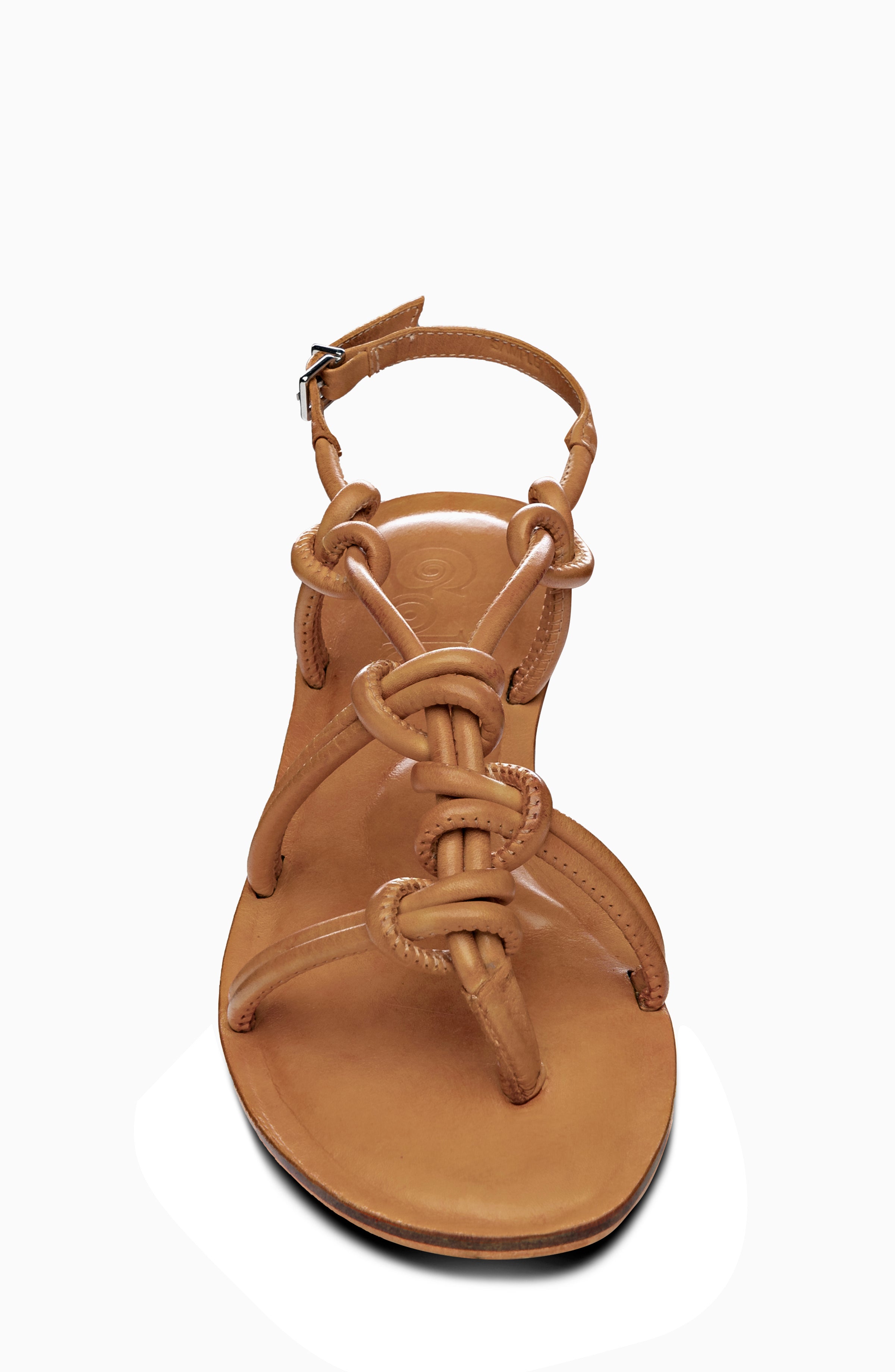 Forget Me Knot Twine Brown Leather Knotted Sandal | Golo Shoes